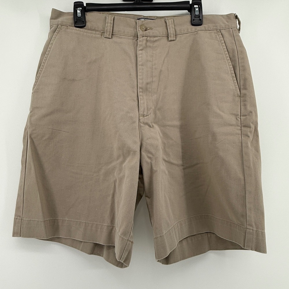 Polo Ralph Lauren Mens Chino Shorts Tan Khaki Cotton Size 34 Flat Front Classic